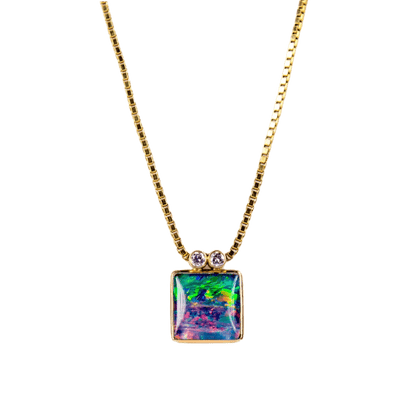 Collier in 585 Gelbgold mit einer Opal-Triplette
