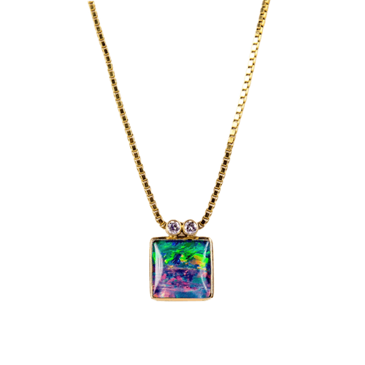 Collier in 585 Gelbgold mit einer Opal-Triplette