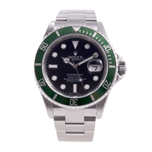 Rolex Submariner "Kermit" in Edelstahl mit Automatikwerk.