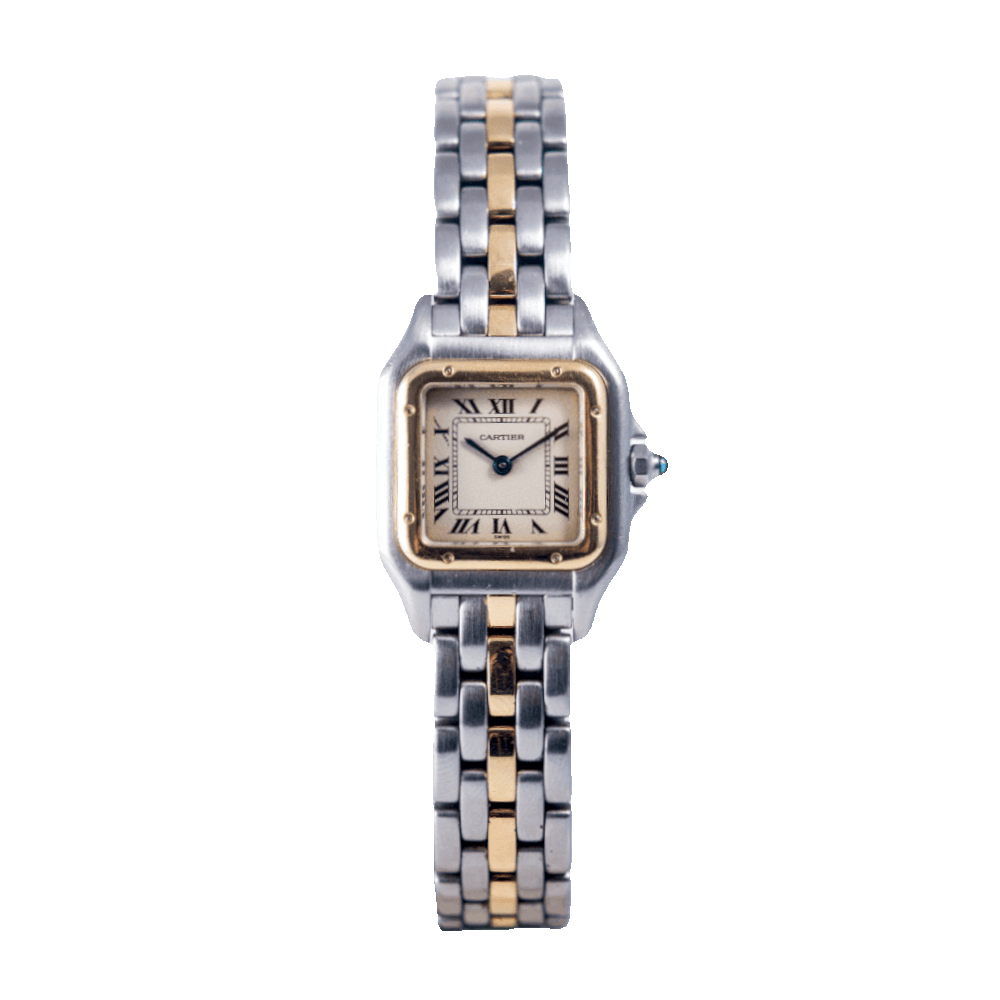 Cartier Panthère Damenuhr in Edelstahl/Gold mit Quarz-Werk.