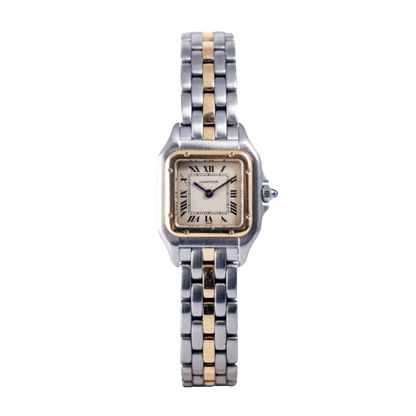 Cartier Panthère Damenuhr in Edelstahl/Gold mit Quarz-Werk.