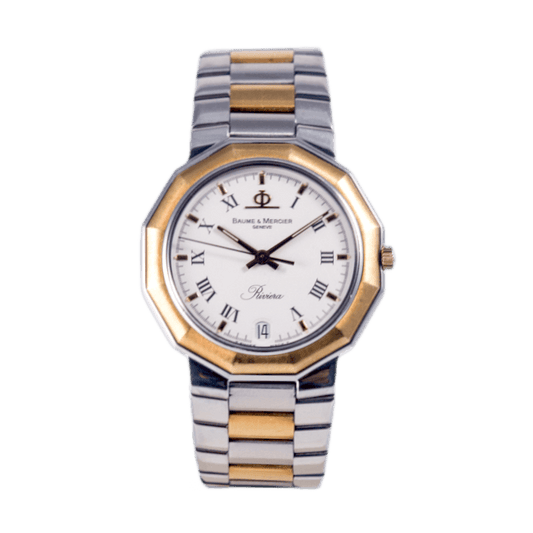 Baume & Mercier Riviera Armbanduhr in Edelstahl und Gold mit Quarzwerk