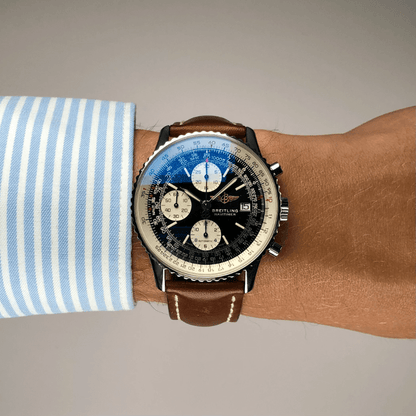 Breitling Old Navitimer Chronograph Armbanduhr in Edelstahl mit Automatikwerk