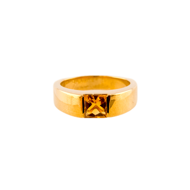 Cartier Ring in 750 Gelbgold mit einem Citrin