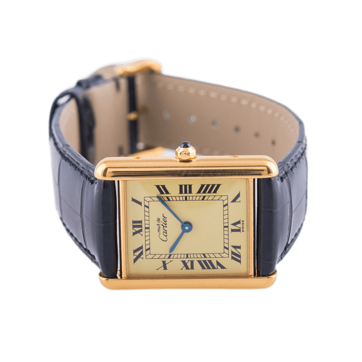 Cartier Tank Vermeil Armbanduhr mit Quarzwerk.