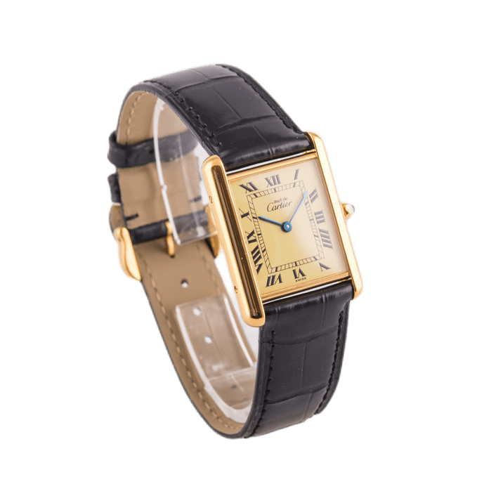 Cartier Tank Vermeil Armbanduhr mit Quarzwerk.