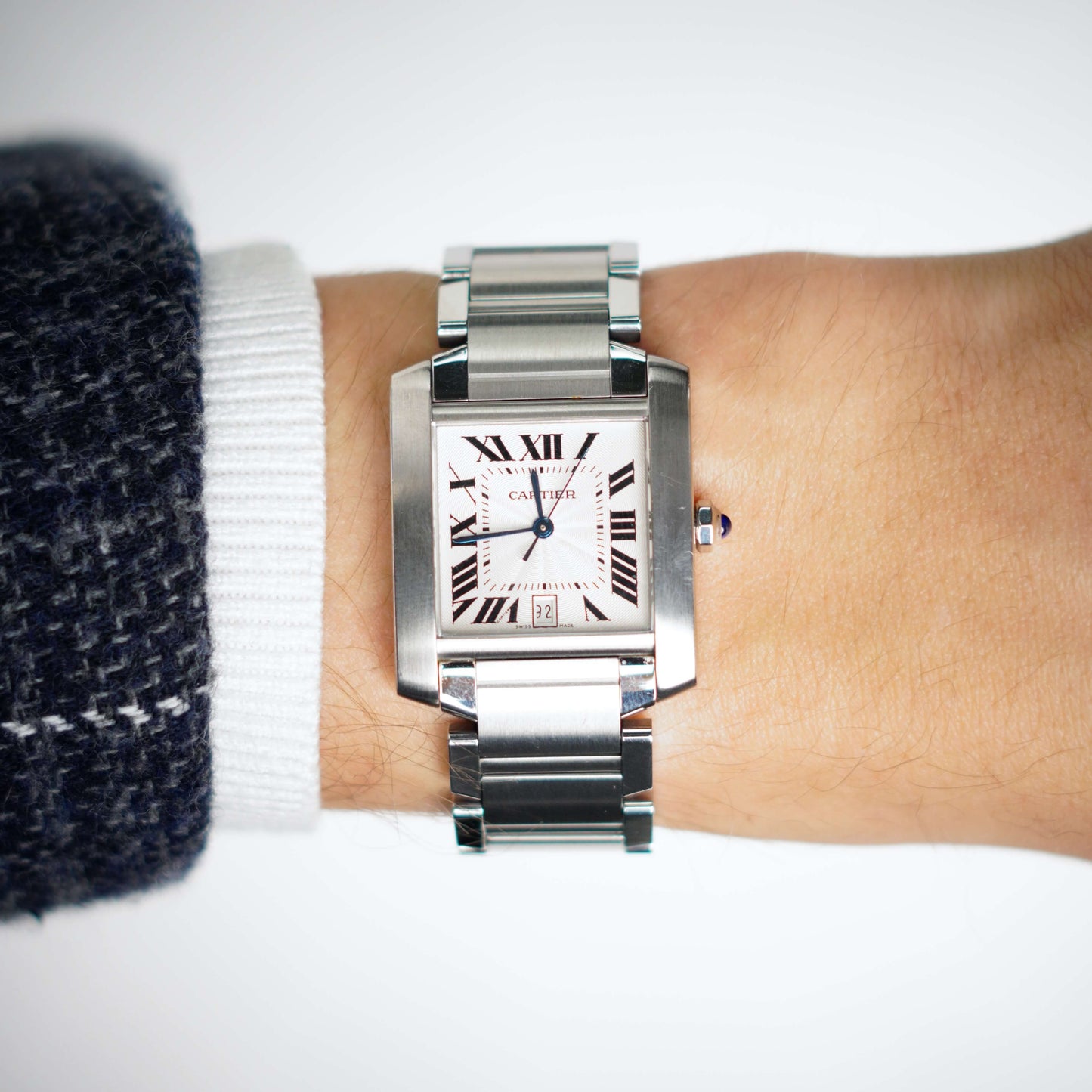 Cartier Tank Francaise Armbanduhr in Edelstahl mit Automatikwerk