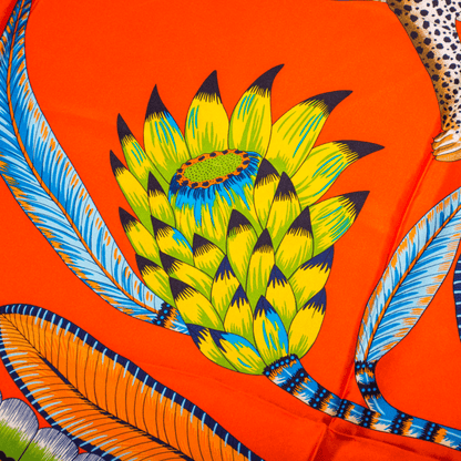 Hermès Seidentuch Carré Géant 140 "The Savana Dance" orange, vermillon