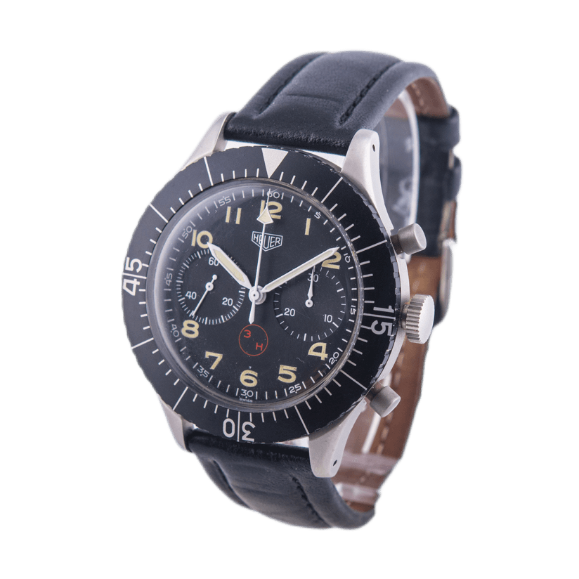 Heuer Bundeswehr Chronograph Herrenuhr 1550SG Vintage Uhren aus