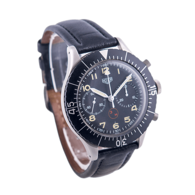 Heuer Bundeswehr Chronograph Herrenuhr 1550SG Vintage Uhren aus