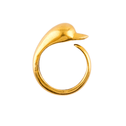 Ilias Lalaounis Ring in 750 Gelbgold, "Entenkopf"