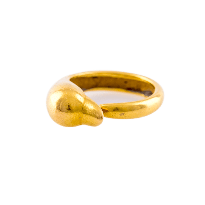 Ilias Lalaounis Ring in 750 Gelbgold, "Entenkopf"