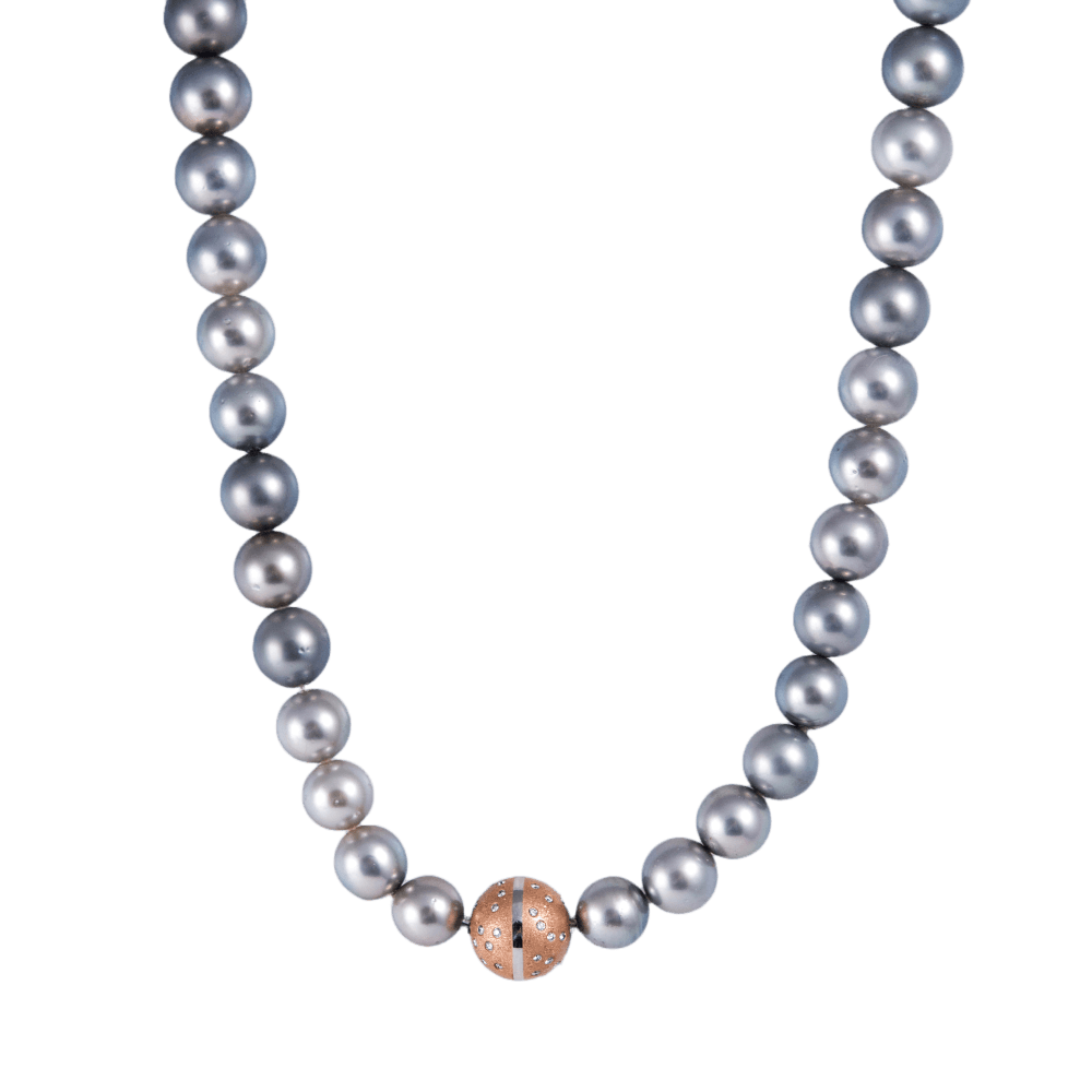 Tahiti Perlenkette mit Diamanten