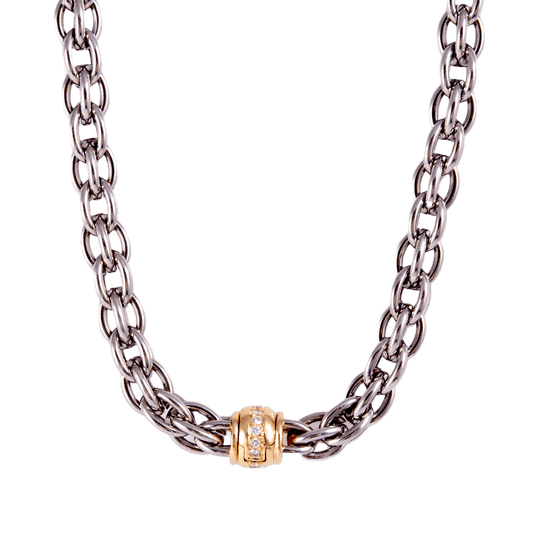 Collier mit Diamanten 750 Weißgold