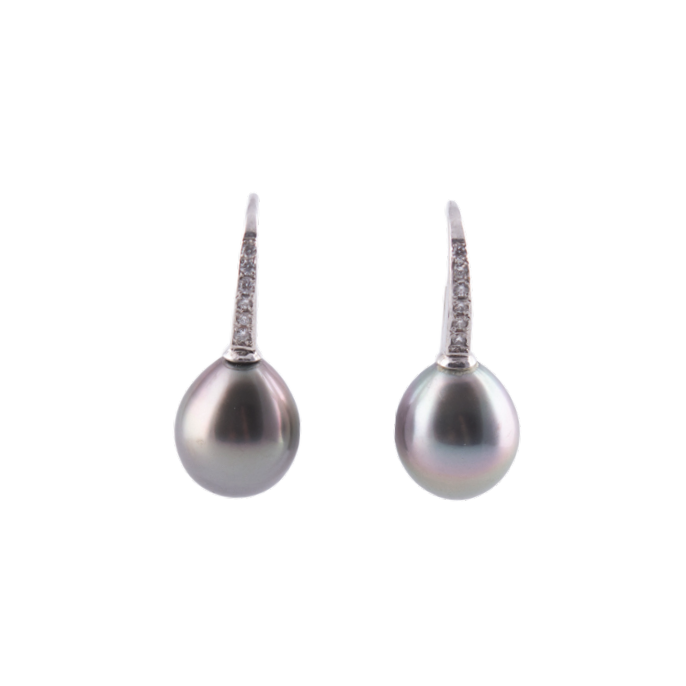 OHRHÄNGER GRAUE PERLEN