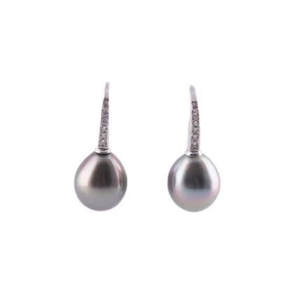 OHRHÄNGER GRAUE PERLEN