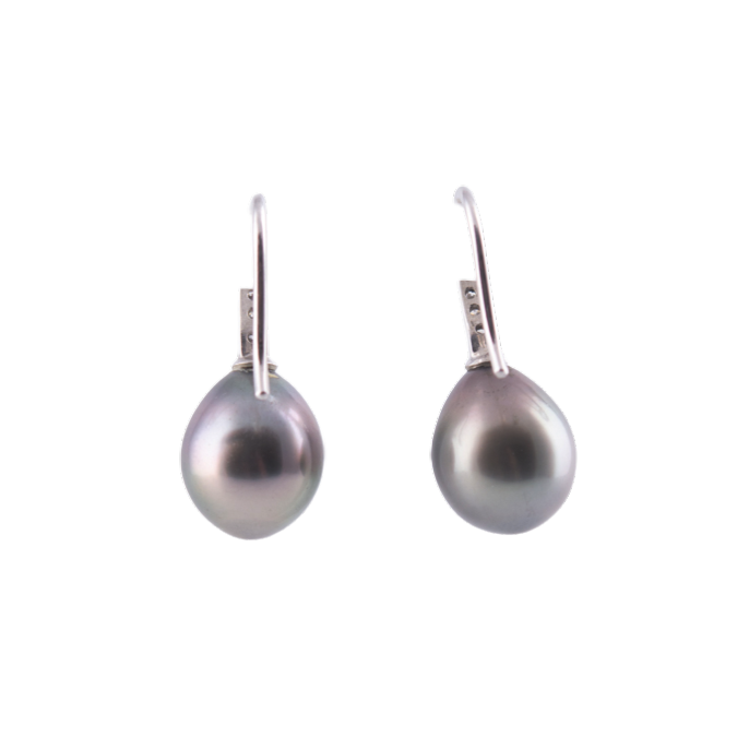 OHRHÄNGER GRAUE PERLEN