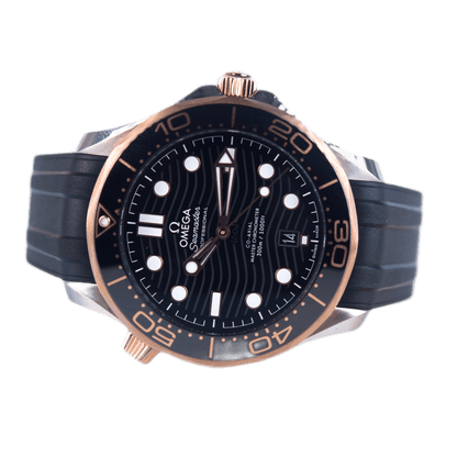 Omega Seamaster Diver 300m Co-Axial Master Chronometer Armbanduhr in Edelstahl und Gold mit Automatikwerk