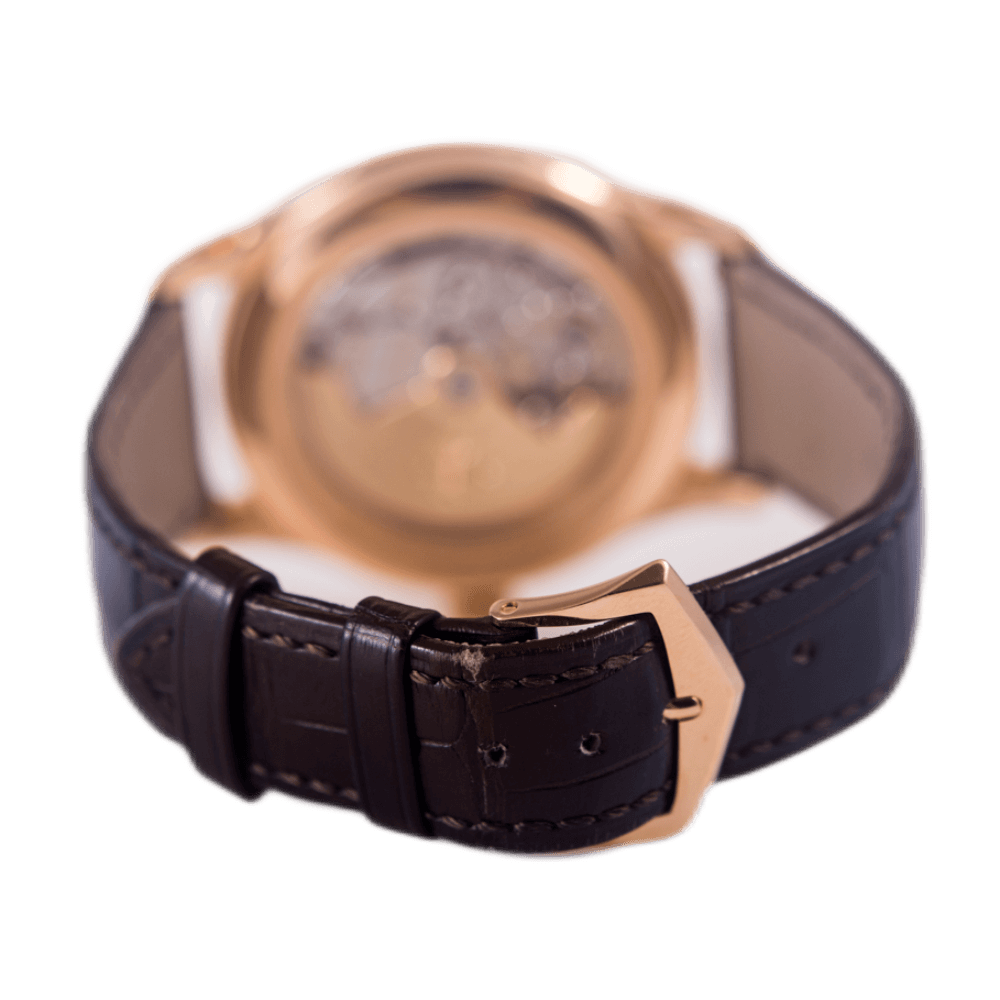 Patek Philippe Complications Jahreskalender Armbanduhr mit Mondphase in 750 Rosegold mit Automatikwerk.