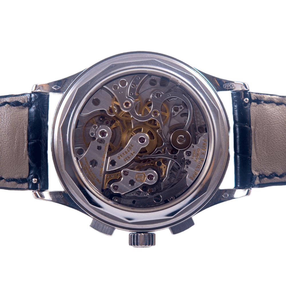 Patek Philippe Complications Chronograph Armbanduhr in 950 Platin mit Handaufzugwerk