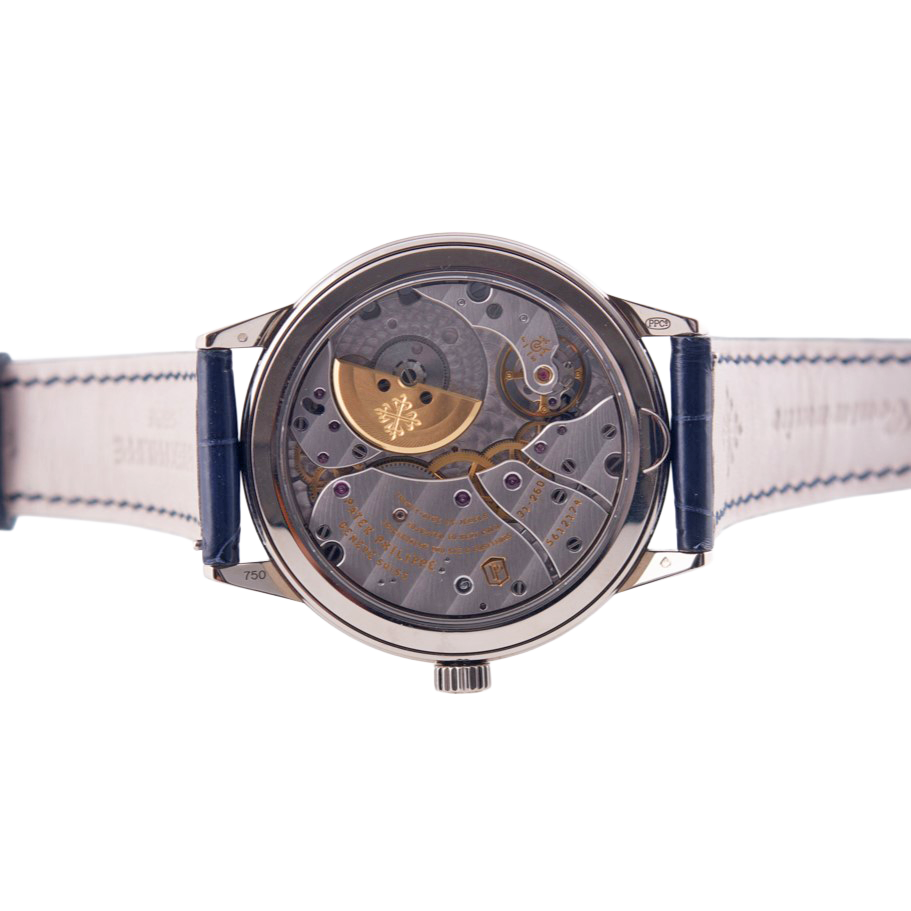Patek Philippe Complications Jahreskalender Regulateur Armbanduhr
in 750 Weißgold mit Automatikwerk