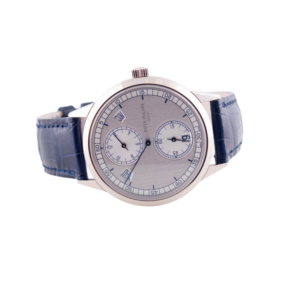 Patek Philippe Complications Jahreskalender Regulateur Armbanduhr
in 750 Weißgold mit Automatikwerk