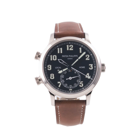 Patek Philippe Pilot Travel Time Armbanduhr
in 750 Weißgold mit Automatikwerk