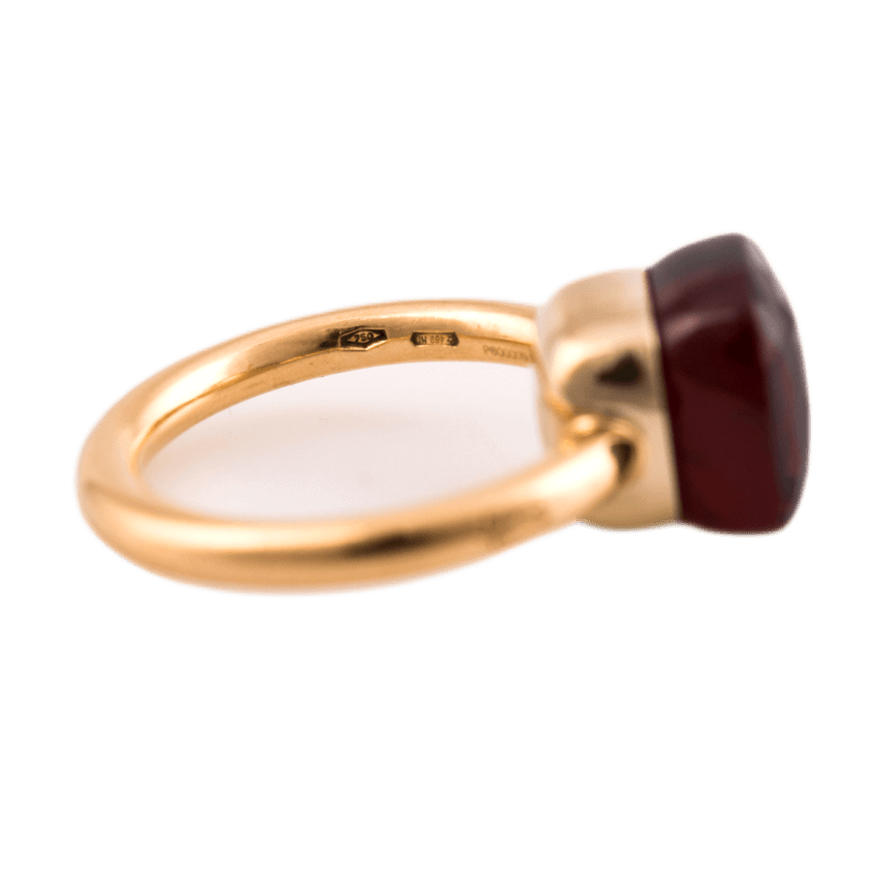 Pomellato Nudo Ring in 750 Gelbgold mit facettiertem Granat