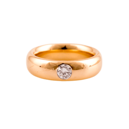 Ring in 750 Roségold mit einem Brillant