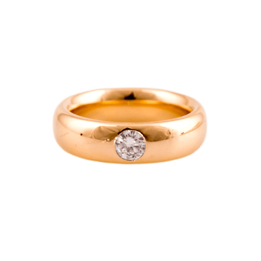 Ring in 750 Roségold mit einem Brillant