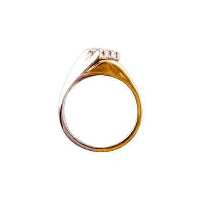 Ring in 750 Gelb- und Weißgold mit drei Brillanten