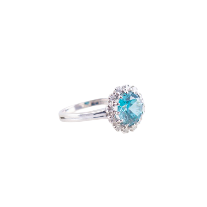 RING BLAUER ZIRKON