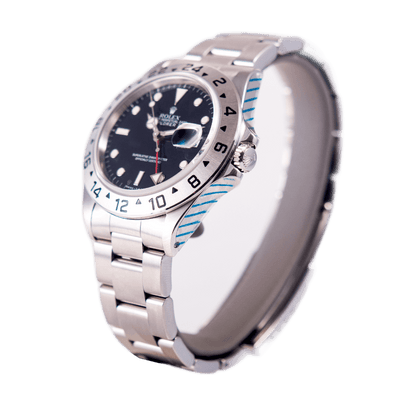 Rolex Explorer II Herrenuhr in Edelstahl mit Automatikwerk.