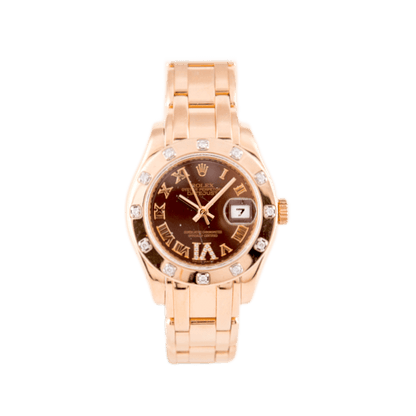 Rolex Oyster Perpetual Lady Datejust Pearlmaster Damenuhr
in 750 Roségold mit Automatikwerk