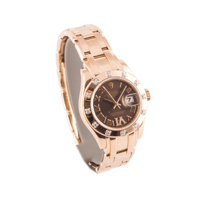 Rolex Oyster Perpetual Lady Datejust Pearlmaster Damenuhr
in 750 Roségold mit Automatikwerk