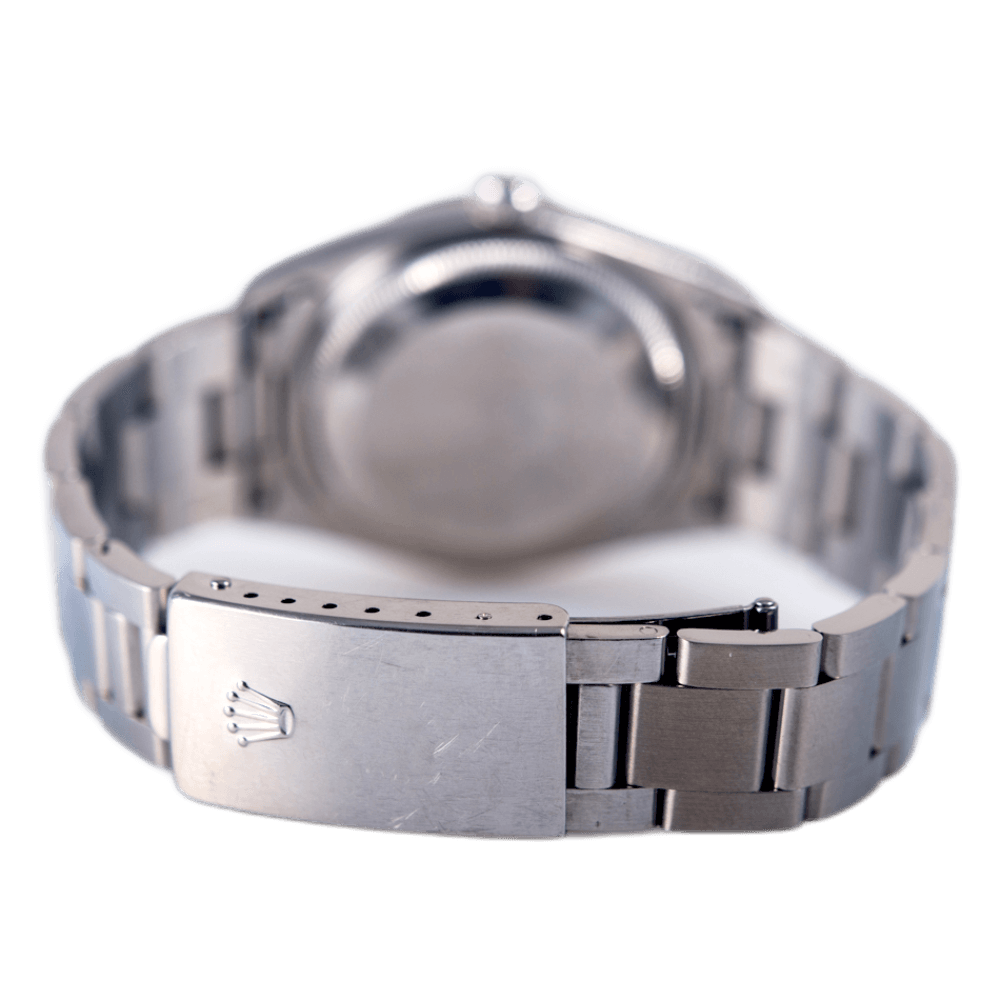 Rolex Oyster Perpetual Date Armbanduhr in Edelstahl mit Automatikwerk.