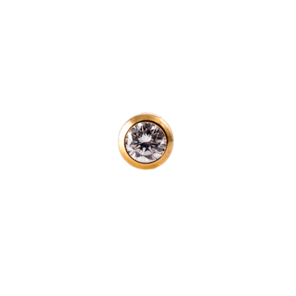 Stick-Pin / Reversnadel in 750 Gelbgold, Brillant ca. 0,10ct TW/SI.