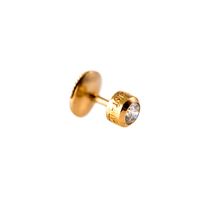 Stick-Pin / Reversnadel in 750 Gelbgold, Brillant ca. 0,10ct TW/SI.