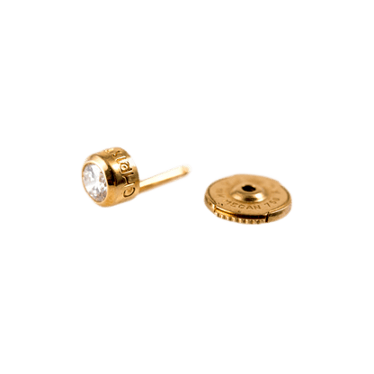 Stick-Pin / Reversnadel in 750 Gelbgold, Brillant ca. 0,10ct TW/SI.