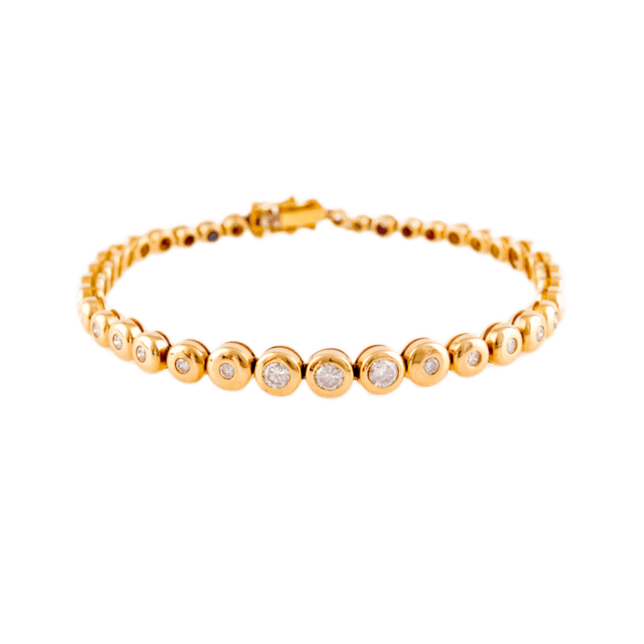 Tennisarmband in 585 Gelbgold mit 40 Brillanten
zus. ca. 2,5ct