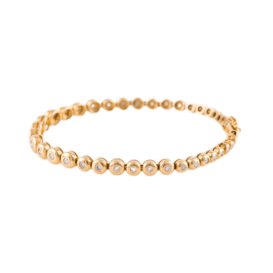 Tennisarmband in 585 Gelbgold mit 40 Brillanten
zus. ca. 2,5ct