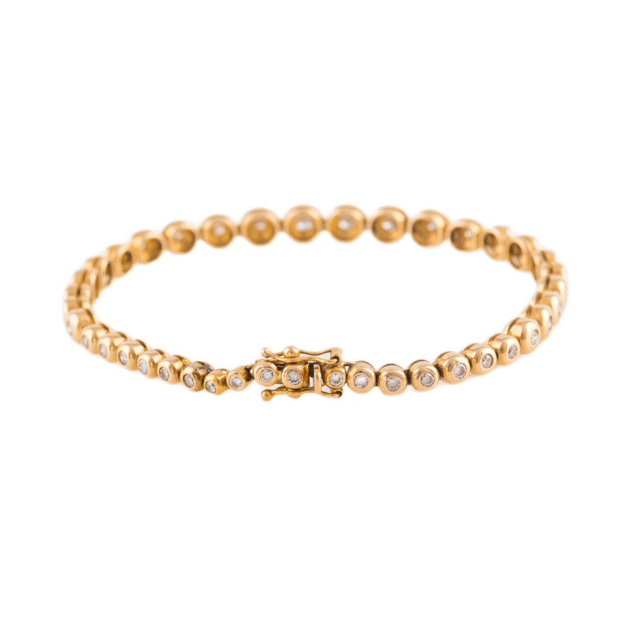 Tennisarmband in 585 Gelbgold mit 40 Brillanten
zus. ca. 2,5ct