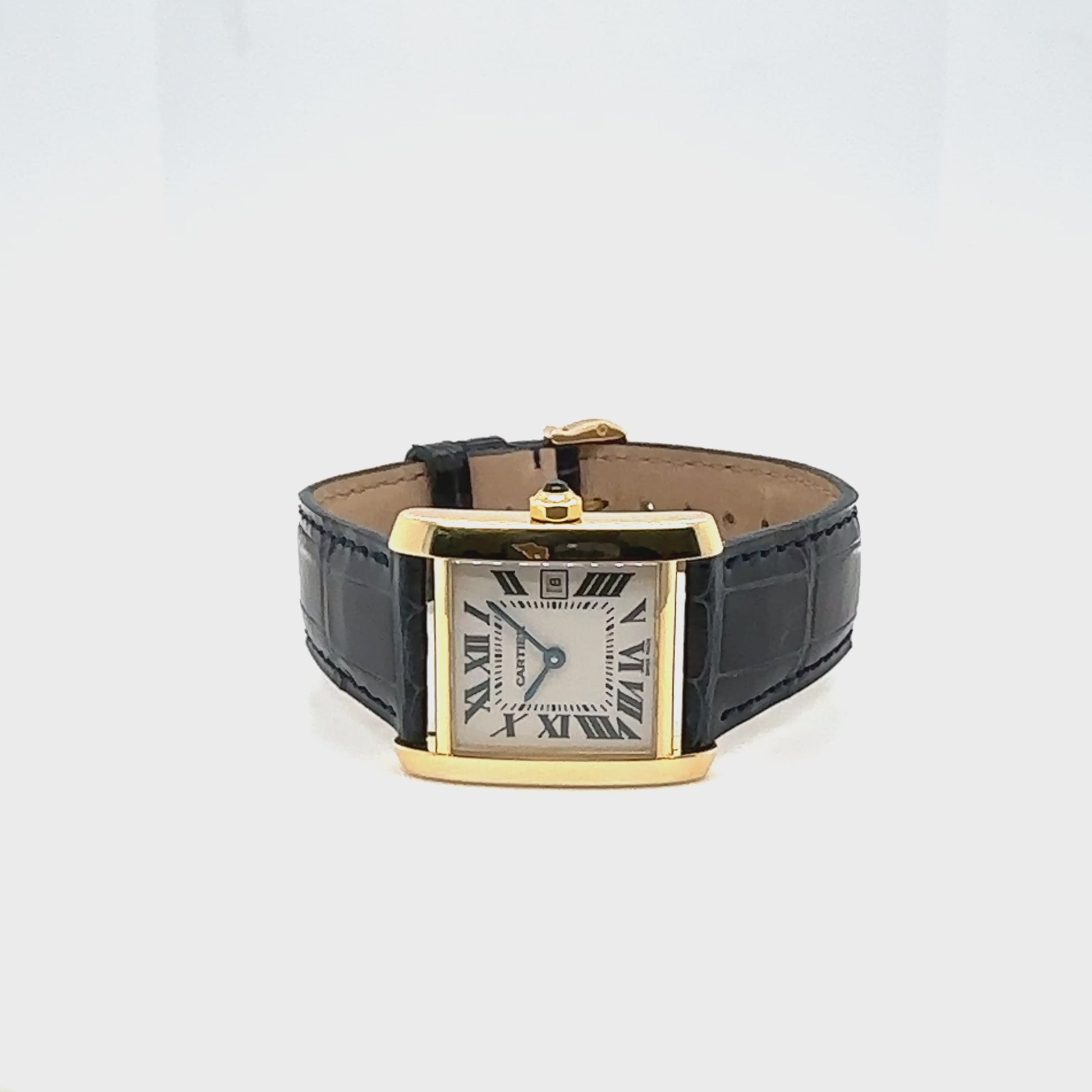 Cartier Tank Francaise Damenuhr
in 750 Gelbgold mit Quarzwerk.&nbsp;
Zifferblatt weiß-römisch.