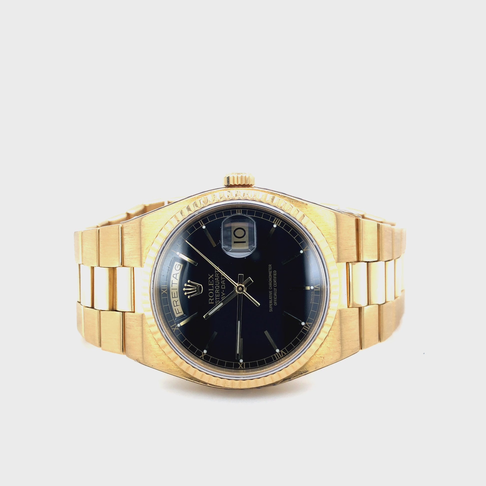 Rolex Oysterquartz Day-Date Armbanduhr in 750 Gelbgold mit Quarzwerk