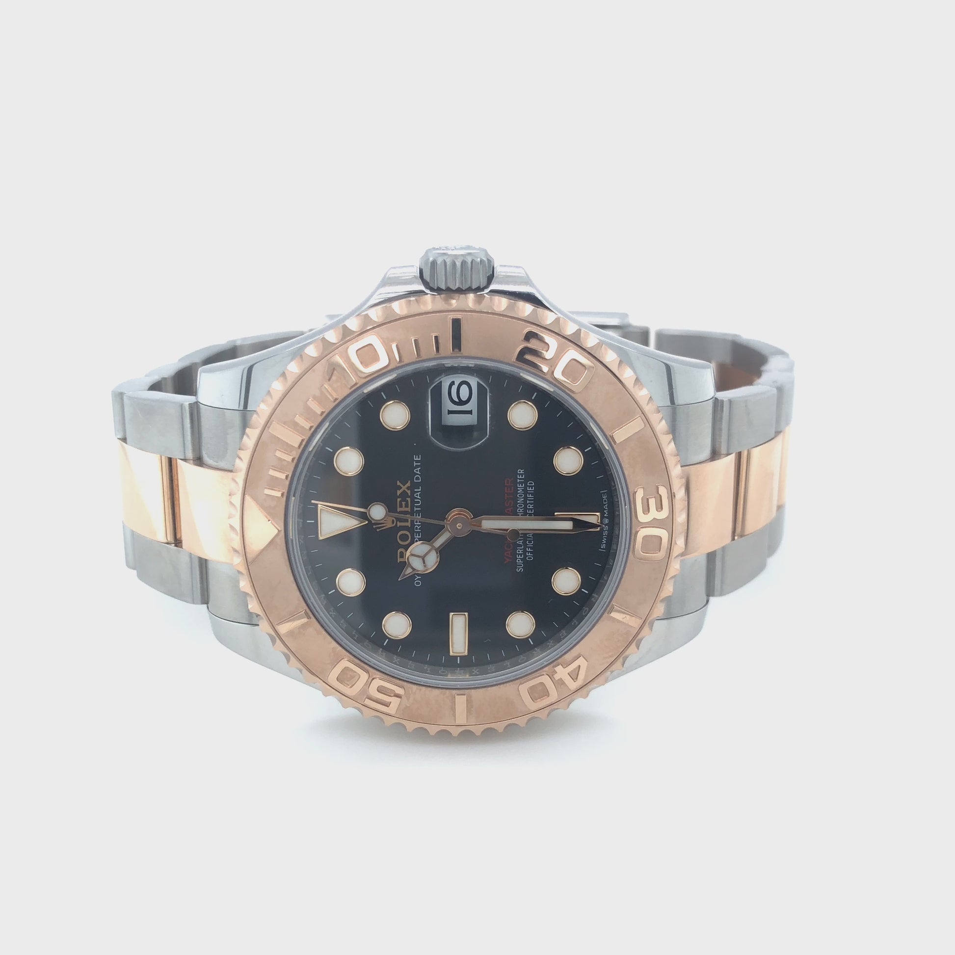 Rolex Yacht-Master 37 Armbanduhr in Edelstahl und Roségold