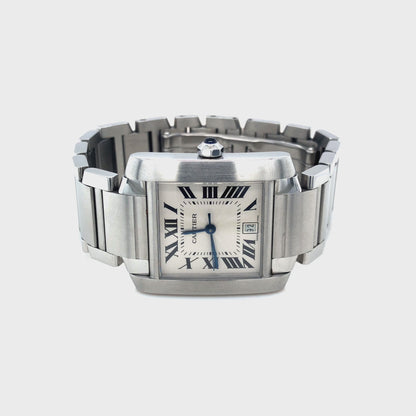 Cartier Tank Francaise Armbanduhr in Edelstahl mit Automatikwerk