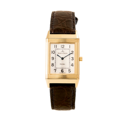Jaeger LeCoultre Reverso Classique Armbanduhr in 750 Gold mit Handaufzugwerk.