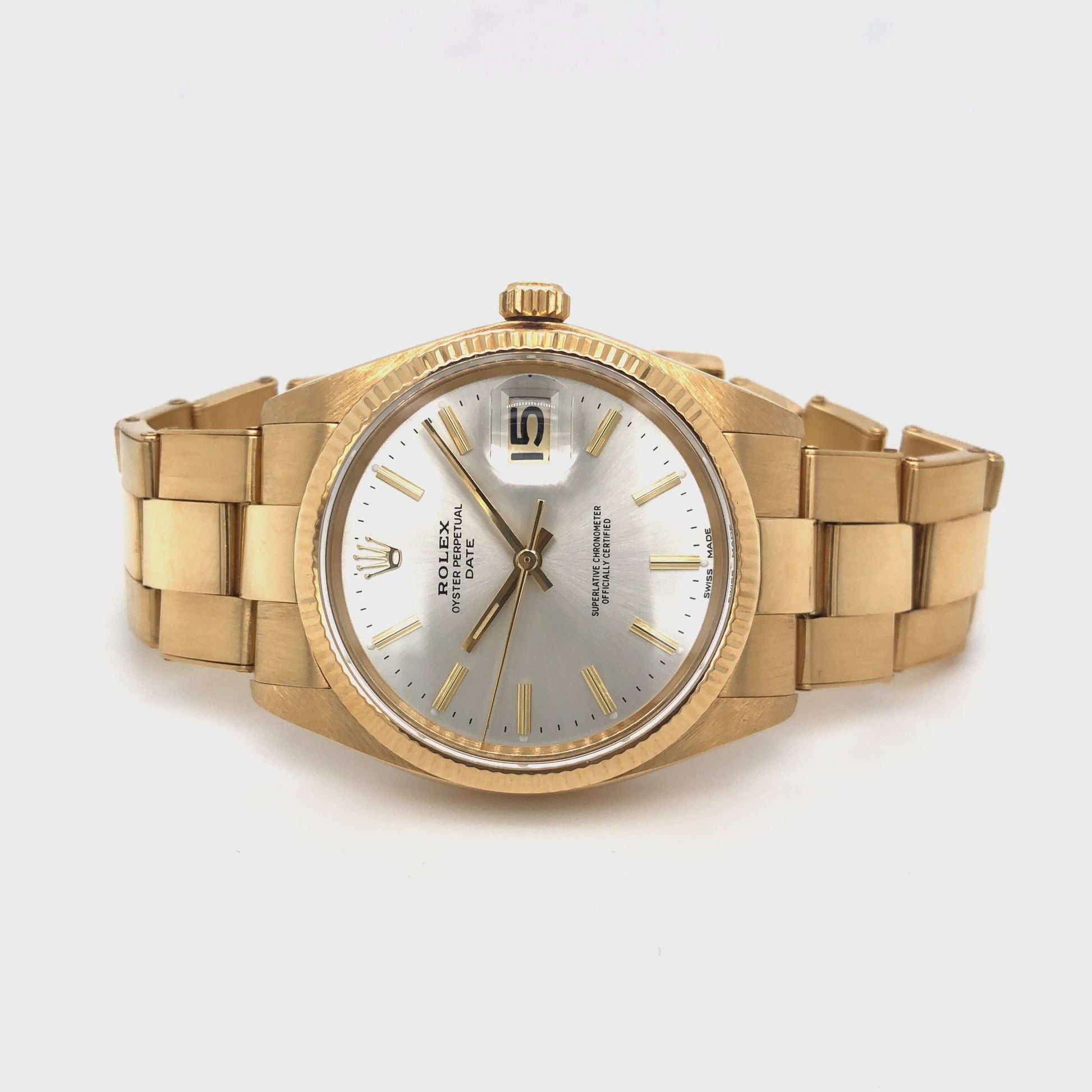 Rolex Oyster Perpetual Date Vintage Armbanduhr in 750 Gelbgold