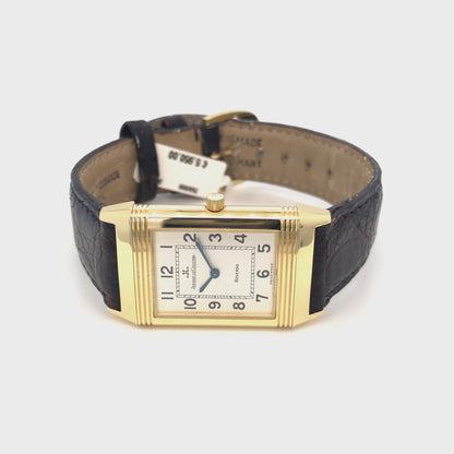 Jaeger LeCoultre Reverso Classique Armbanduhr in 750 Gold mit Handaufzugwerk.